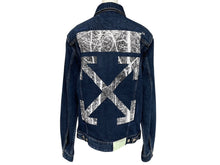 画像をギャラリービューアに読み込む, 極美品 OFF WHITE オフホワイト デニムジャケット コットン ネイビー サイズL OMYE005T20DEN004 中古 4c069552