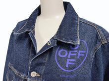 画像をギャラリービューアに読み込む, 極美品 OFF WHITE オフホワイト デニムジャケット コットン ネイビー サイズL OMYE005T20DEN004 中古 4c069552