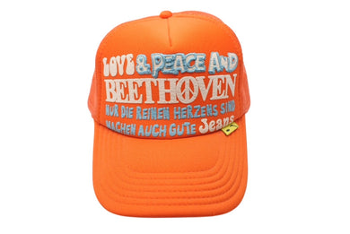 極美品 KAPITAL キャピタル ラブ&ピース ベートーヴェン トラッカー ハット メッシュキャップ K2009XH816 オレンジ ONESIZE 中古 4c069569