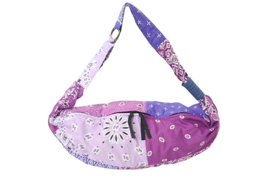 極美品 KAPITAL キャピタル バンダナ ビーチ スナフキン ショルダーバッグ JAPAN製 コットン パープル ホワイト ブラック 中古 4c069574