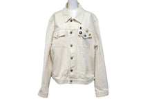 画像をギャラリービューアに読み込む, RAFSIMONS ラフシモンズ SS20 デニム スリム フィット ジャケット イタリア製 コットン アイボリー シルバー サイズL 美品 中古 4c069648