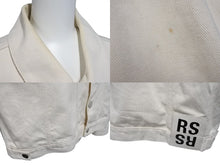 画像をギャラリービューアに読み込む, RAFSIMONS ラフシモンズ SS20 デニム スリム フィット ジャケット イタリア製 コットン アイボリー シルバー サイズL 美品 中古 4c069648