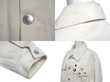 画像をギャラリービューアに読み込む, RAFSIMONS ラフシモンズ SS20 デニム スリム フィット ジャケット イタリア製 コットン アイボリー シルバー サイズL 美品 中古 4c069648