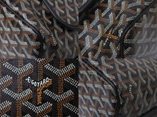 画像をギャラリービューアに読み込む, 新品同様 GOYARD ゴヤール カペシアンMM メッセンジャーショルダーバッグ PVC レザー ブラック ブラウン 中古 4c069794