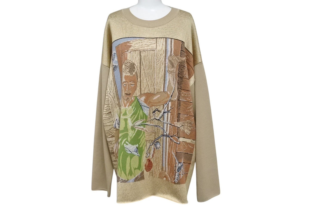 極美品 LOEWE ロエベ ジャガード ニット H526Y14K37 イタリア製 ウール ポリエステル コットン ポリアミド サイズM 中古 4c069870