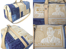 画像をギャラリービューアに読み込む, 新品未使用 CASANOVA カサノバ FUKUZAWA50 福沢50 キーポル ボストンバッグ オリジナル ブルー レザー シルバー金具 中古 4c070030