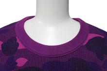 画像をギャラリービューアに読み込む, 極美品 BAPE エイプ ロンT サーマル 長袖トレーナー プリント パープル コットン 迷彩 サイズL 中古 4c070108