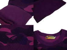 画像をギャラリービューアに読み込む, 極美品 BAPE エイプ ロンT サーマル 長袖トレーナー プリント パープル コットン 迷彩 サイズL 中古 4c070108