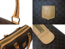 画像をギャラリービューアに読み込む, CELINE セリーヌ ハンドバッグ ボストンバッグ マカダム柄 ベージュ ブラウン PVC レザー ゴールド金具 美品 中古 4c070214