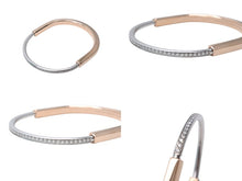 画像をギャラリービューアに読み込む, 極美品 TIFFANY&amp;Co. ティファニー ロック バングル 内径27cm K18YG K18WG パヴェダイヤモンド 1.51ct Au750刻印 中古 4c070265