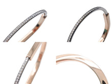 画像をギャラリービューアに読み込む, 極美品 TIFFANY&amp;Co. ティファニー ロック バングル 内径27cm K18YG K18WG パヴェダイヤモンド 1.51ct Au750刻印 中古 4c070265