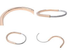 画像をギャラリービューアに読み込む, 極美品 TIFFANY&amp;Co. ティファニー ロック バングル 内径27cm K18YG K18WG パヴェダイヤモンド 1.51ct Au750刻印 中古 4c070265