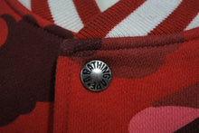 画像をギャラリービューアに読み込む, ABATHINGAPE アベイシングエイプ ファレル カモ スウェット スタジャン JAPAN製 コットン レッド ホワイト サイズL 美品 中古 4c070315