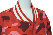 画像をギャラリービューアに読み込む, ABATHINGAPE アベイシングエイプ ファレル カモ スウェット スタジャン JAPAN製 コットン レッド ホワイト サイズL 美品 中古 4c070315