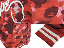 画像をギャラリービューアに読み込む, ABATHINGAPE アベイシングエイプ ファレル カモ スウェット スタジャン JAPAN製 コットン レッド ホワイト サイズL 美品 中古 4c070315