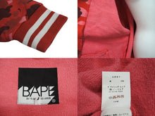 画像をギャラリービューアに読み込む, ABATHINGAPE アベイシングエイプ ファレル カモ スウェット スタジャン JAPAN製 コットン レッド ホワイト サイズL 美品 中古 4c070315