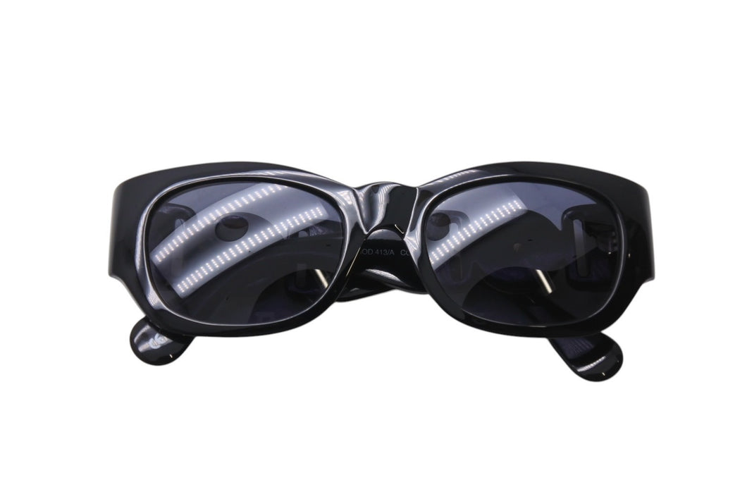 GIANNI VERSACE ジャンニヴェルサーチ メデューサ サングラス メガネ 413/A イタリア製 ブラック ゴールド金具 美品 中古 4c070419