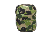 画像をギャラリービューアに読み込む, A BATHING APE アベイシングエイプ ミニポーチ カモ JAPAN製 コットン ナイロン カーキ ベージュ シルバー金具 美品 中古 4c070421