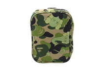 画像をギャラリービューアに読み込む, A BATHING APE アベイシングエイプ ミニポーチ カモ JAPAN製 コットン ナイロン カーキ ベージュ シルバー金具 美品 中古 4c070421