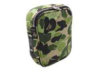 画像をギャラリービューアに読み込む, A BATHING APE アベイシングエイプ ミニポーチ カモ JAPAN製 コットン ナイロン カーキ ベージュ シルバー金具 美品 中古 4c070421