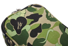 画像をギャラリービューアに読み込む, A BATHING APE アベイシングエイプ ミニポーチ カモ JAPAN製 コットン ナイロン カーキ ベージュ シルバー金具 美品 中古 4c070421
