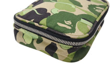 画像をギャラリービューアに読み込む, A BATHING APE アベイシングエイプ ミニポーチ カモ JAPAN製 コットン ナイロン カーキ ベージュ シルバー金具 美品 中古 4c070421