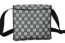 画像をギャラリービューアに読み込む, LOEWE ロエベ アナグラム ショルダーバッグ クロスボディバッグ キャンバス レザー ブラック ネイビー ホワイト 美品 中古 4c070428