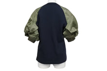 画像をギャラリービューアに読み込む, Sacai サカイ 22SS ナイロン ツイル 半袖Ｔシャツ ブラック カーキ ドッキング トップス コットン サイズ1 美品 中古 4c070469