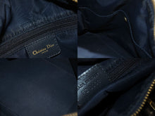 画像をギャラリービューアに読み込む, Christian Dior クリスチャンディオール ハンドバッグ 25cm トロッター柄 ネイビー 中古 良品 4c070494