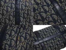 画像をギャラリービューアに読み込む, Christian Dior クリスチャンディオール ハンドバッグ 25cm トロッター柄 ネイビー 中古 良品 4c070494