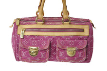 画像をギャラリービューアに読み込む, 極美品 LOUIS VUITTON ルイヴィトン ネオスピーディ ハンドバッグ M95214 モノグラムデニム ゴールド金具 ピンク 中古 4c070526
