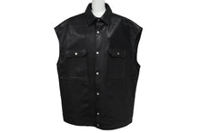 画像をギャラリービューアに読み込む, 新品同様 RickOwens リックオウエンス レザーベスト ジャケット RU21S6776-LC モルドバ製 ブラック シルバー金具 サイズ42 中古 4c070682