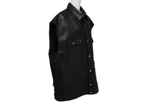 画像をギャラリービューアに読み込む, 新品同様 RickOwens リックオウエンス レザーベスト ジャケット RU21S6776-LC モルドバ製 ブラック シルバー金具 サイズ42 中古 4c070682