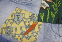 画像をギャラリービューアに読み込む, 新品未使用 LOEWE ロエベ パッチワークデニムショートパンツ S616331X10 ルーマニア製 コットン ブルー マルチカラー 34 中古 4c070772