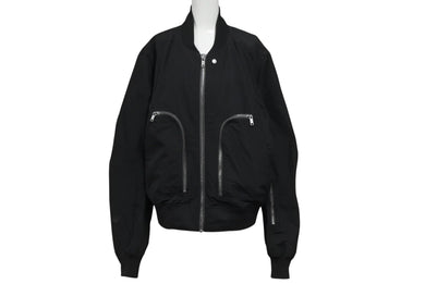 Rick Owens リックオウエンス BAUHAUS FLIGHT JACKET ボンバージャケット ポリエステル ブラック シルバー 42 美品 中古 4c070829