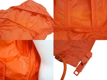 画像をギャラリービューアに読み込む, PRADA プラダ ナイロンジャケット 291427 サイズS ロゴプリント オレンジ ナイロン ジップアップ 美品 中古 4c070997