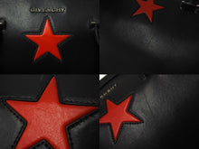 画像をギャラリービューアに読み込む, GIVENCHY ジバンシー ルクレツィア レザーボウリングバッグ ハンドバッグ スターモチーフ ブラック レザー 美品 中古 4c071206