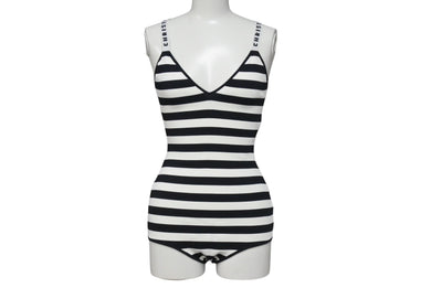 極美品 CHRISTIAN DIOR striped bodysuit クリスチャンディオール 春 2018 ボーダー ボディスーツ サイズS 中古 4c071346