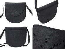 画像をギャラリービューアに読み込む, YVES SAINT LAURENT イヴサンローラン ショルダーバッグ YSL ロゴ ブラック ゴールド レザー 美品 中古 4c071415