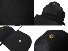 画像をギャラリービューアに読み込む, YVES SAINT LAURENT イヴサンローラン ショルダーバッグ YSL ロゴ ブラック ゴールド レザー 美品 中古 4c071415