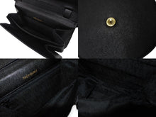 画像をギャラリービューアに読み込む, YVES SAINT LAURENT イヴサンローラン ショルダーバッグ YSL ロゴ ブラック ゴールド レザー 美品 中古 4c071415