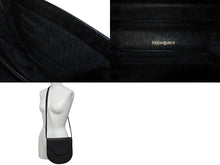 画像をギャラリービューアに読み込む, YVES SAINT LAURENT イヴサンローラン ショルダーバッグ YSL ロゴ ブラック ゴールド レザー 美品 中古 4c071415