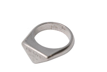 画像をギャラリービューアに読み込む, PRADA プラダ リング 指輪 トライアングルロゴ 21 00ＭFR イタリア製 シルバー925 13.3g サイズ19号 美品 中古 4c071426