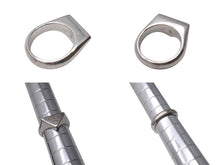 画像をギャラリービューアに読み込む, PRADA プラダ リング 指輪 トライアングルロゴ 21 00ＭFR イタリア製 シルバー925 13.3g サイズ19号 美品 中古 4c071426