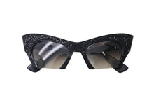 画像をギャラリービューアに読み込む, MIUMIU ミュウミュウ キャットアイ サングラス メガネ SMU01Q プラスチック ラインストーン ブラック 50□22 美品 中古 4c071447