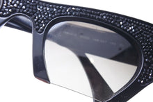画像をギャラリービューアに読み込む, MIUMIU ミュウミュウ キャットアイ サングラス メガネ SMU01Q プラスチック ラインストーン ブラック 50□22 美品 中古 4c071447