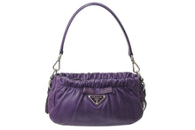 画像をギャラリービューアに読み込む, PRADA プラダ ワンショルダーバッグ ショルダーバッグ トライアングルロゴ イタリア製 レザー パープル シルバー金具 美品 中古 4c071486