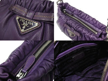 画像をギャラリービューアに読み込む, PRADA プラダ ワンショルダーバッグ ショルダーバッグ トライアングルロゴ イタリア製 レザー パープル シルバー金具 美品 中古 4c071486