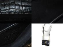 画像をギャラリービューアに読み込む, Yves Saint Laurent イヴ サンローラン ショルダーバッグ クロコ型 515822 レザー メタル ブラック ゴールド金具 美品 中古 4c071654