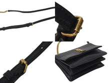 画像をギャラリービューアに読み込む, Yves Saint Laurent イヴ サンローラン ショルダーバッグ クロコ型 515822 レザー メタル ブラック ゴールド金具 美品 中古 4c071654